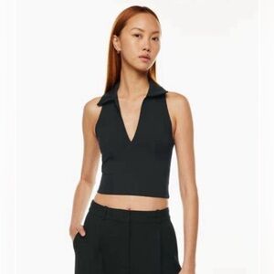 ARITZIA Babaton ribbed knit polo top